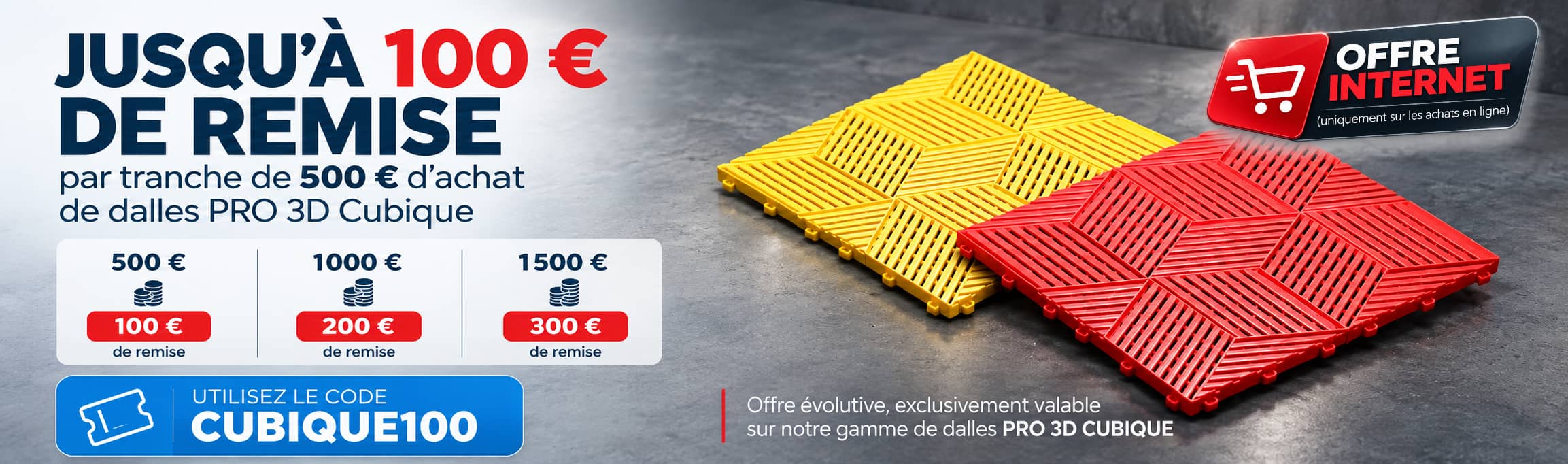 Promotion Dalles Polypropylène 3D Cubique - ANC DALLE